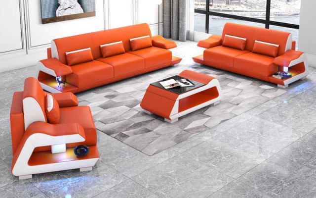 Couchgarnitur Sofagarnitur Ledersofas Sofa Komplette 3tlg Weiß Set 3+2+1 Dīvāns Izmēri Izmēri Dēš Skaists Izmērs 3+2+1