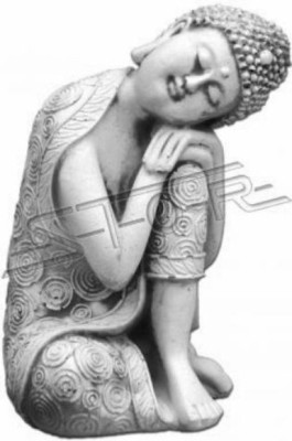 Dekoratīvā Buddha skulptūra akmens stilā. Liela skulptūra dārza figūrai.