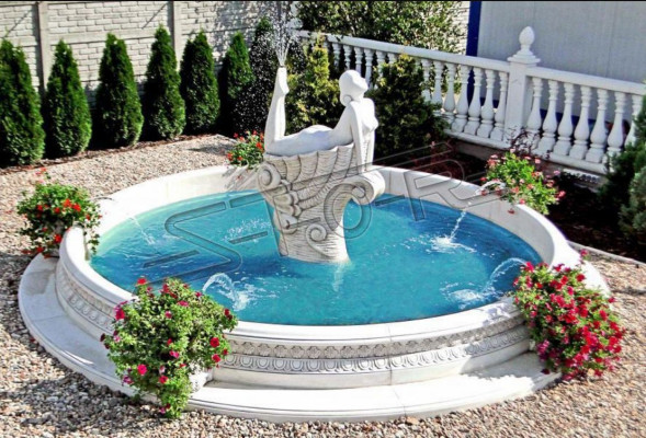 Dārza statuja Fontaine Dārza figūra 192 cm augsta Dārza skulptūra Teichfigur