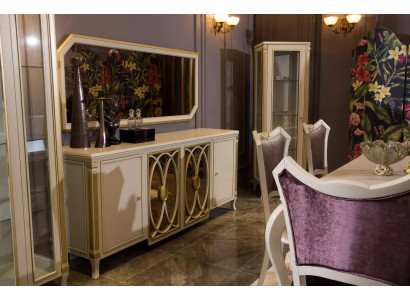 Klasiskais komplekts Vitrine RTV Sideboard luksusa vitrīnas skapīšu komplekts 2 gab.