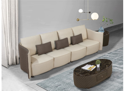 Sēdētspods Dīvāns Polster Sofa 4 Vieta Tekstils big xxl Dzīvojamā Istaba Couchen Āda