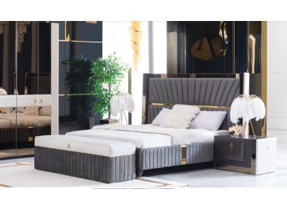 Gulta rāmis Gultiņas koka Viesnīca Gultas rāmis Pelēka Mēbeles Gulta Dubultgultas Modernas