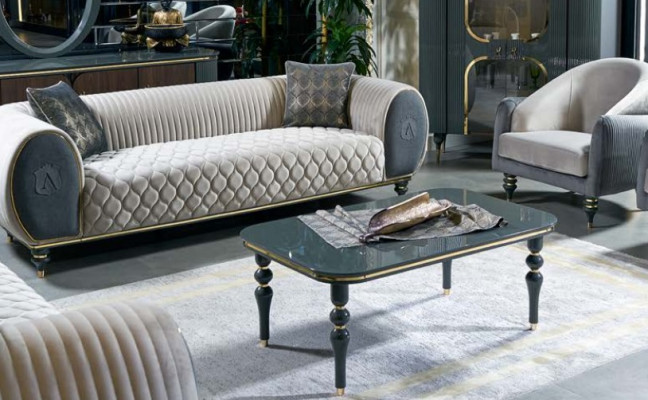 Mēbeles Galds Luksusa Pielikuma galds Koks Moderns Viesistabas dizains Galdi