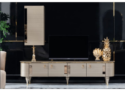 Sideboard skapis Siena Moderns tv koka komplekts Mēbeles Dzīvojamā siena Vitrīna rtv