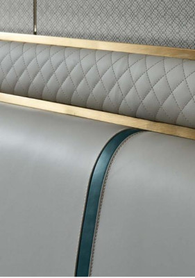 Gulta Guļamistabā Beis Dvivietīga Gulta Ādas Gulta Moderns Dizains Mēbeles koks