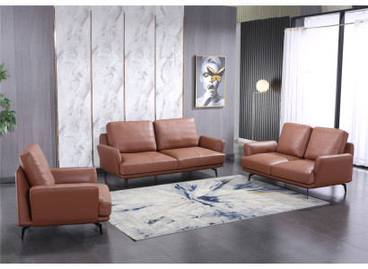 Sofas komplekts 3+2 sēdvietu ādas dīvāns Dīvāns dzīvojamai telpai Garnitūra Moderns dizains
