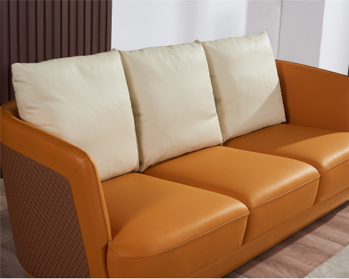 Sofas komplekts 3+2 sēdvietas ādas dīvāns Dzīvojamās telpas dizains.