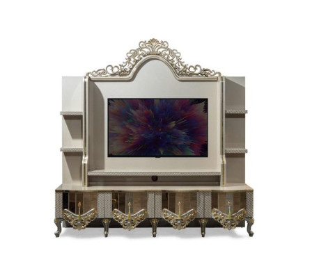Luksusa dzīvojamā istaba TV statīvs RTV Lowboard koka dzīvojamā istaba beige mēbeles Sideboard