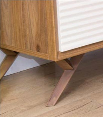 Sideboard ar spoguli brūns komodes sideboards koka skapis mēbeles 2 gabalu komplekts jauns