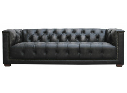 Chesterfield Vintage Melns Shabby Ādas Ādas dīvāns Dīvāns Dīvāns