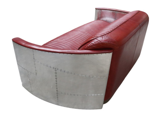 Ādas dīvāns Polstercouch alumīnija trīskāršs vintage dīvāns luksusa mēbeles jauns