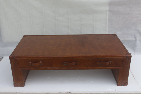 Gulta dzīvojamā istaba galda ceļmaisis galds vintage galds 147x85cm āda