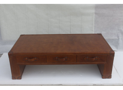 Gulta dzīvojamā istaba galda ceļmaisis galds vintage galds 147x85cm āda