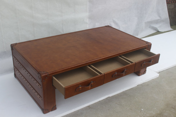 Gulta dzīvojamā istaba galda ceļmaisis galds vintage galds 147x85cm āda