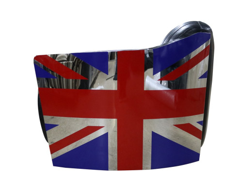 Echtleder Vintage ādas krēsla dekoratīvais dizaina krēsls Rocket Union Jack Vintage