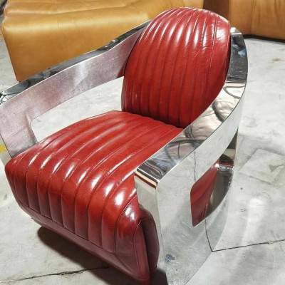 Gaisa kuģis vintage ādas krēsls sarkans īstā āda retro krēsls dizains klubu krēsls
