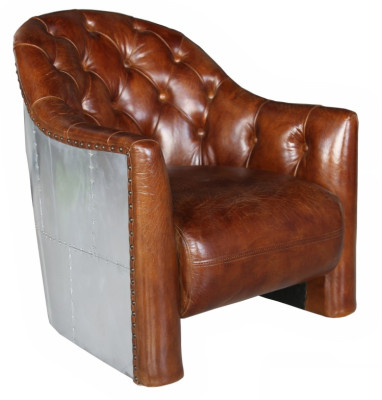 Aviator Chesterfield Vintage ādas krēsla dīvānkrēsls Kokteilsēdeklis vintage