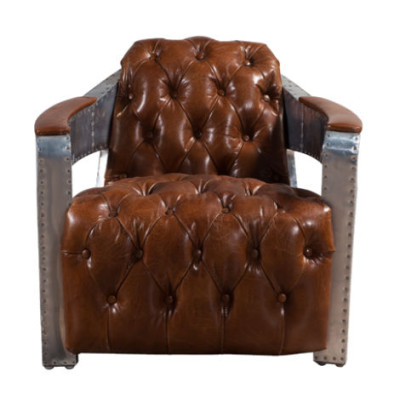 Krēsla Aviator Chesterfield Shabby Vintage krēsla ādas krēsla klubs bārs dizains