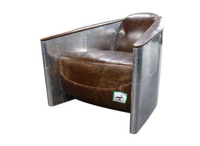 Gaisa aviatora dīvāns krēsla īstā āda dīvāns kluba salons vintage alumīnija lidmašīna retro