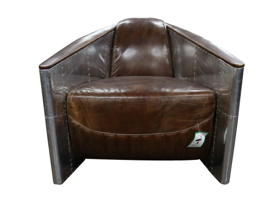 Gaisa aviatora dīvāns krēsla īstā āda dīvāns kluba salons vintage alumīnija lidmašīna retro