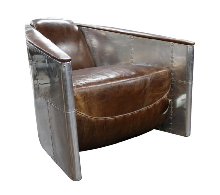 Gaisa aviatora dīvāns krēsla īstā āda dīvāns kluba salons vintage alumīnija lidmašīna retro