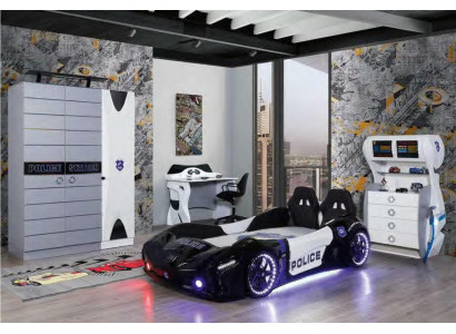 Bērnu gultas automašīnas guļamistabas gultas mēbeles matracis automašīna gultā.