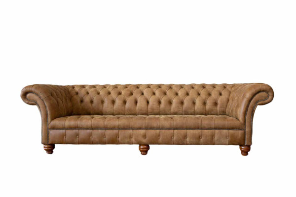 Dīvāns 4 vietām Chesterfield pārklājs dzīvojamā istaba dizains luksus koks jauns