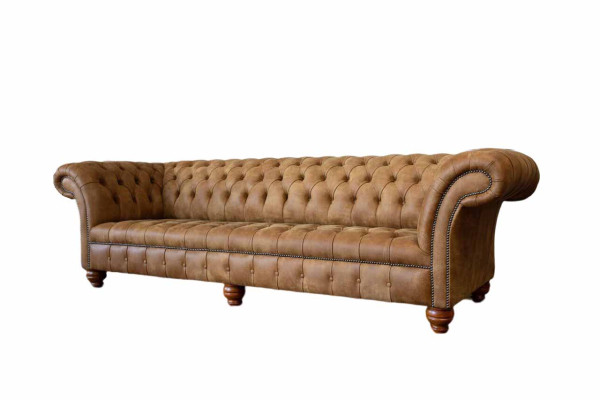 Dīvāns 4 vietām Chesterfield pārklājs dzīvojamā istaba dizains luksus koks jauns