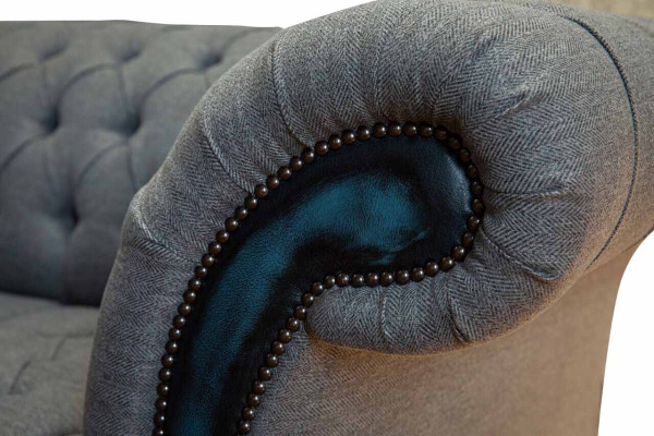 Chesterfield Sofa Pārklāta dizainera dīvāns dīvāns gultā Griestu komplekts trimvietīgais pelēks