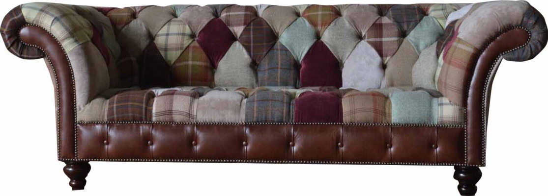 Trīsvietīgais dīvāns Ar Chesterfield polsteri sēdekļiem Audumā Couch Modern Mēbelēs Jauns