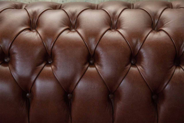 Chesterfield dīvāns ar trīs sēdvietām Vīntāža dīvāns Lielais xxl Brūns Tekstils Āda