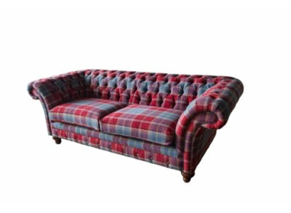 Chesterfield Moderns 3-vietīgais dizaina dīvāns Luxus apdare, auduma materiāls Jauns