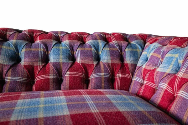 Chesterfield Moderns 3-vietīgais dizaina dīvāns Luxus apdare, auduma materiāls Jauns