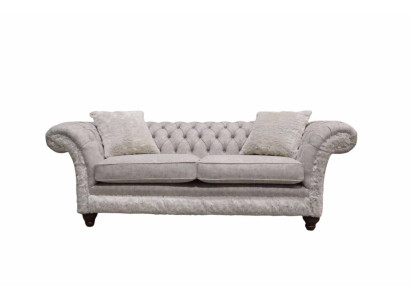 Mūsdienu trimvietīgā dizaina auduma ādas dīvāns 3-vietīgs dzīvojamā istabas dīvāns Chesterfield Beige