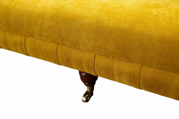 Dizaina Chesterfield Chesterfield tekstila Dzeltena 5 vietas dīvāns ar polsteri, jauns