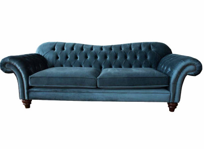 Tyrkiskā sofa Luxus tekstila Chesterfield dīvāns mēbeles zils apdare sēdvietu dizains