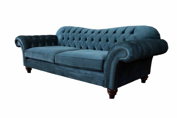 Tyrkiskā sofa Luxus tekstila Chesterfield dīvāns mēbeles zils apdare sēdvietu dizains