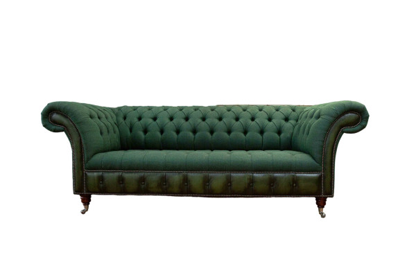 Chesterfield Sofa 3 sēdvietu dīvāns Polster audums āda dīvāns audums jauns