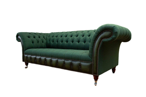 Chesterfield Sofa 3 sēdvietu dīvāns Polster audums āda dīvāns audums jauns