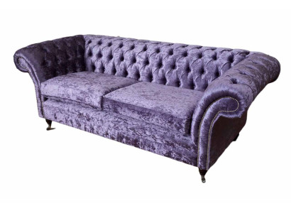 Chesterfield trīsvietīgā sofa 3 vietām dzīvojamā istaba Sofa lillā krāsā Cilpa