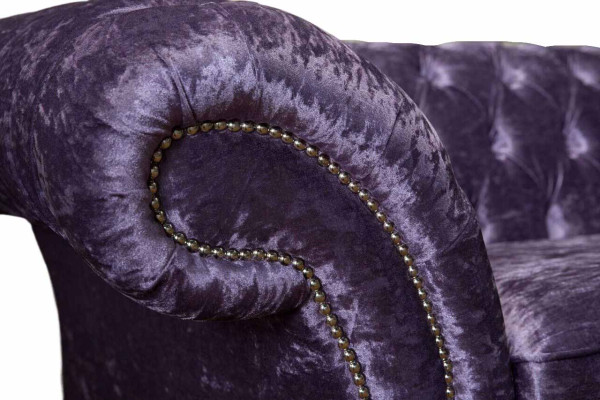 Chesterfield trīsvietīgā sofa 3 vietām dzīvojamā istaba Sofa lillā krāsā Cilpa