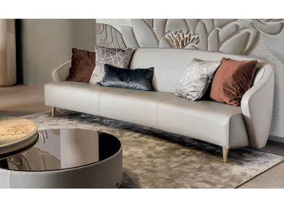 Sofas komplekts ar divkārtīgu galdiņu un trīs vietu dīvānu dizaina mēbeles no Itālijas Bizzotto 2 daļas.