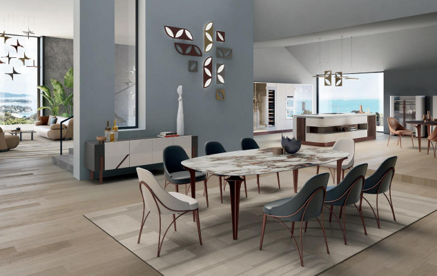 Sideboard Itāļu mēbeles Dzīvojamā istaba Masīvkoks Skapis Luksusa dizains Jauns