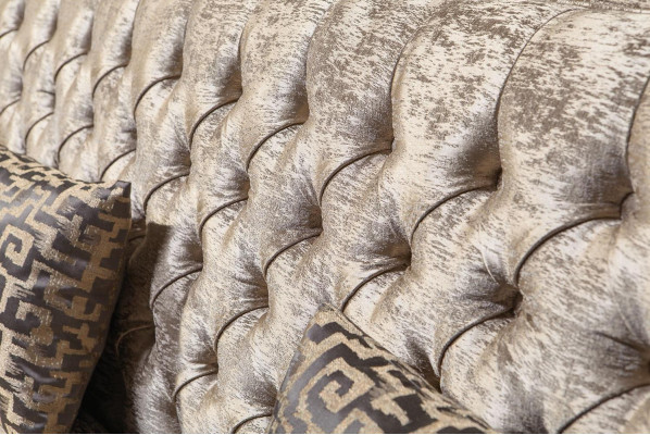 Beisais Chesterfield dīvāngarnitūra 4+3 vietu Stilīgs krēsla dizaina komplekts