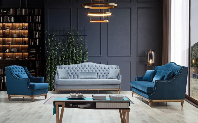 Luksusa mēbeles auduma dīvāns koksne Itālija auduma sofa klasiskie dīvāni