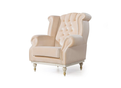 Baltie retro krēsla Chesterfield vienvietīgais bāra krēsls dzīvojamā istaba 1-vietīgais