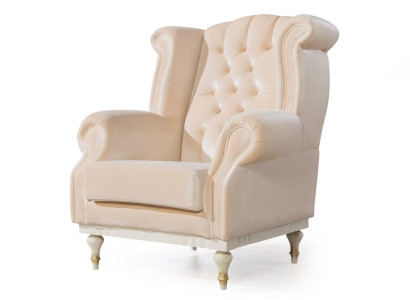 Baltie retro krēsla Chesterfield vienvietīgais bāra krēsls dzīvojamā istaba 1-vietīgais