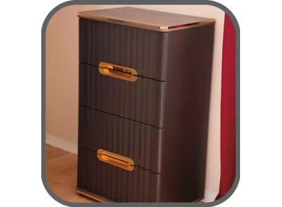 Kumode 4 izvelkot Sideboard Brūns Zelts koka skapis Guļamistaba