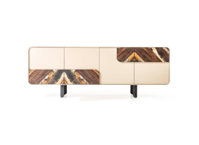 Sniedze Sideboard Kommode Beige koks Modern Mēbeļu skapis Dizains