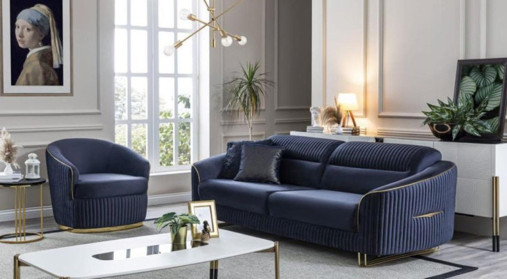 Sofas komplekts 3+1 vietu mēbeles Moderns dizains Jauns 2 gabalu auduma dīvāns